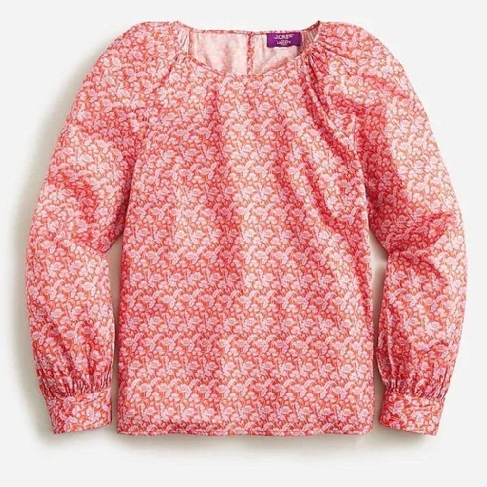 JCREW Puff-sleeve scoopneck shirt in Liberty® Toutouayette fabric
